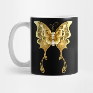 Three Gold and Diamond Butterflies Mug